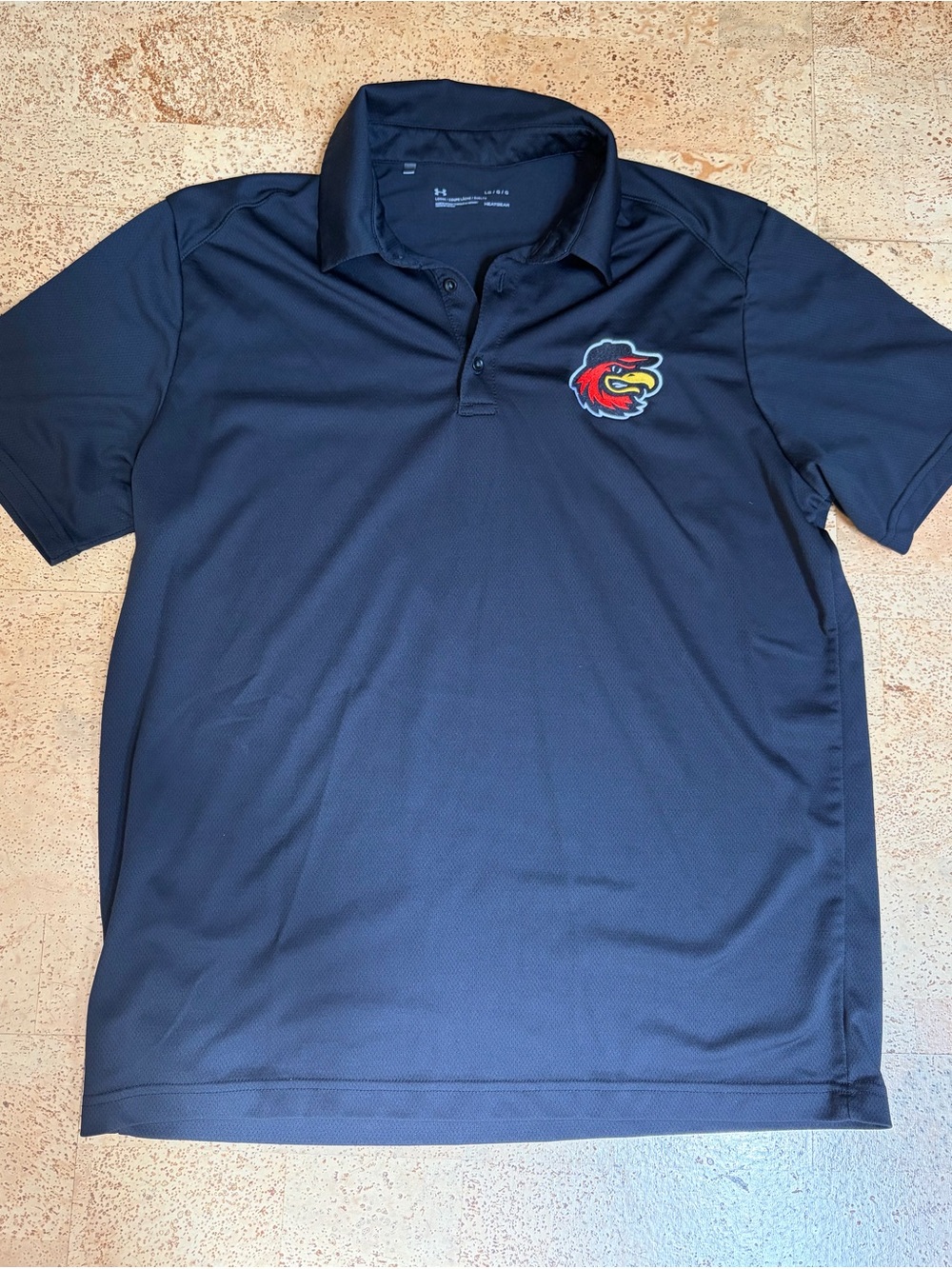 Under Armour Black Polo with Colorful Mascot Patch